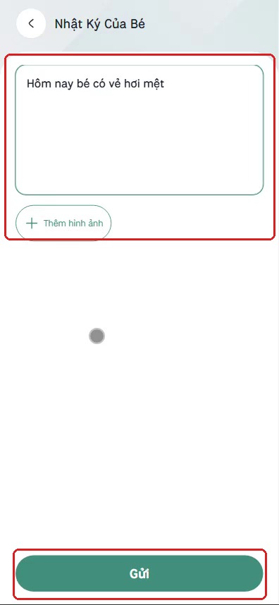 Nhập nội dung nhật ký và bấm Gửi
