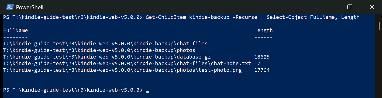 Backup: check the folder