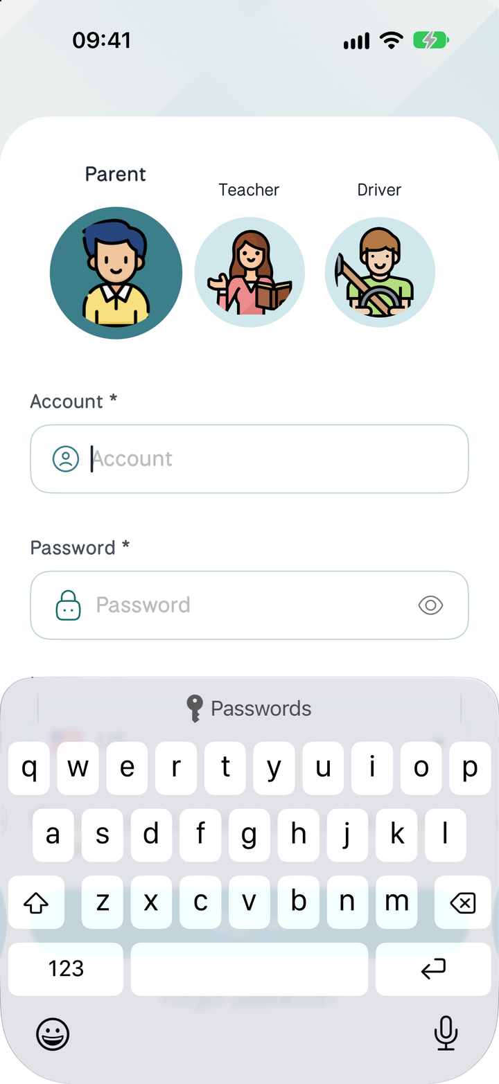 The Kindie sign-in screen on the iOS Simulator.