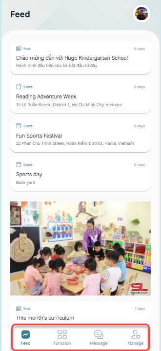Welcome banner and bottom navigation after sign-in