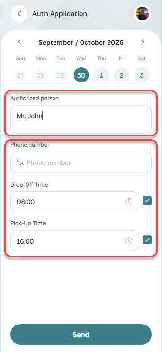 Auth Application form