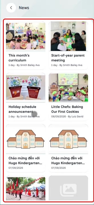 News grid list