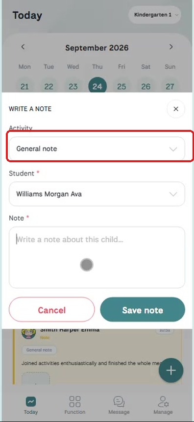Teacher Today — Write a Note