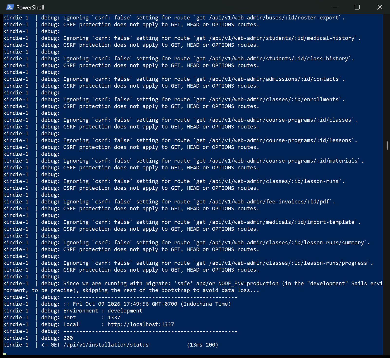 View logs, latest lines